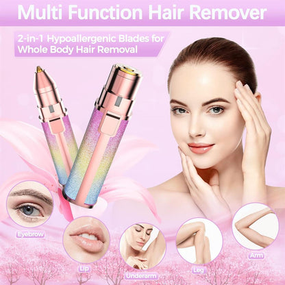 2-in-1 Electric Eyebrow Trimmer and Facial Hair Shaver for Women