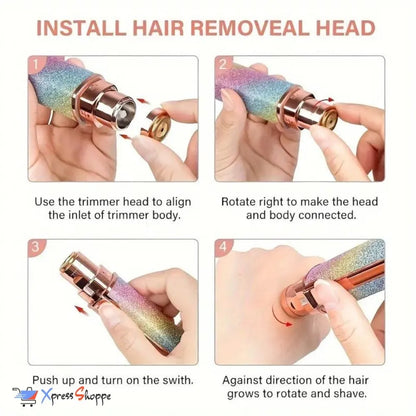 2-in-1 Electric Eyebrow Trimmer and Facial Hair Shaver for Women