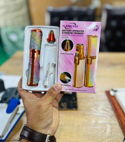 2-in-1 Electric Eyebrow Trimmer and Facial Hair Shaver for Women