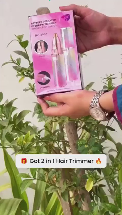 2-in-1 Electric Eyebrow Trimmer and Facial Hair Shaver for Women